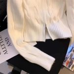 Vintage Korean Style Stand Collar Sweater Jacket - Image 4