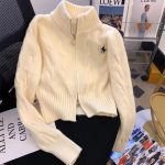Vintage Korean Style Stand Collar Sweater Jacket - Image 3